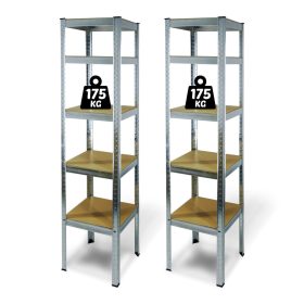   Fémpolc állvány - 5 szintes - fém - max. 175 kg - 180 x 40 x 40 cm