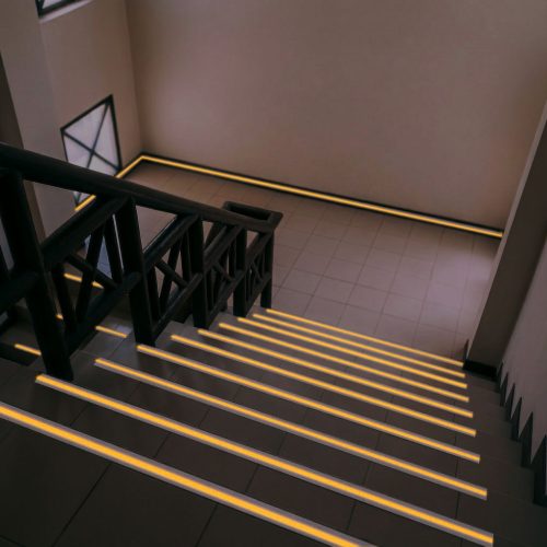 Csúszásmentes ragasztószalag - foszforeszkáló jelölőcsíkkal - 5 m x 50 mm - 5 féle