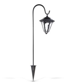   LED-es szolár lámpa - kandeláber - 80 cm - fekete - hidegfehér