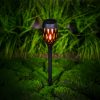 LED-es szolár lámpa - leszúrható / fali / szabadonálló - lángeffekt - 12 sárga LED - 90 x 410 mm
