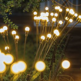   Leszúrható szolár lámpa - szentjánosbogár - 8 melegfehér LED - 70 cm