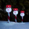 Led-es leszúrható szolár lámpa - hóember fej - piros