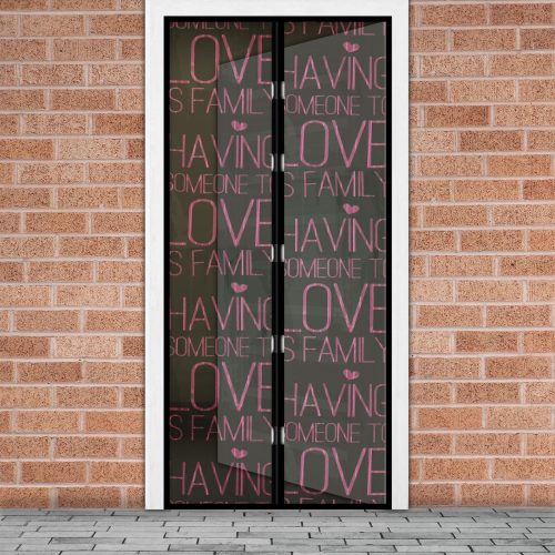 Mágneses szúnyogháló függöny ajtóra - "Love" felirat