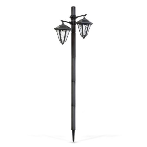 LED-es szolár lámpa - kandeláber - 137 cm - fekete - hidegfehér
