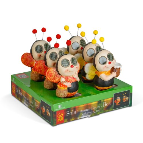 Szolár állatfigura - méhecske - mozgó szemekkel - 112 x SMD LED - 22 cm - 2 féle