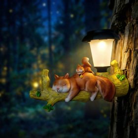   LED-es szolár állatfigura - mókus - akasztható - melegfehér LED - 25 x 6 x 19 cm