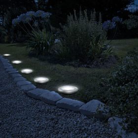   LED-es leszúrható szolár lámpa - kör alakú - középfehér - 12 cm