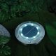 LED-es leszúrható / fali szolár lámpa - kör alakú - SMD LED - hidegfehér - 12 cm