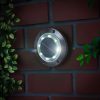 LED-es leszúrható / fali szolár lámpa - kör alakú - SMD LED - hidegfehér - 12 cm