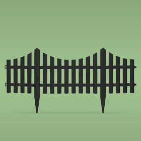 Virágágyás szegély / kerítés - 60 x 32 cm - fekete