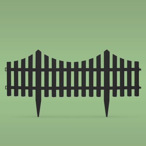 Virágágyás szegély / kerítés - 60 x 32 cm - fekete