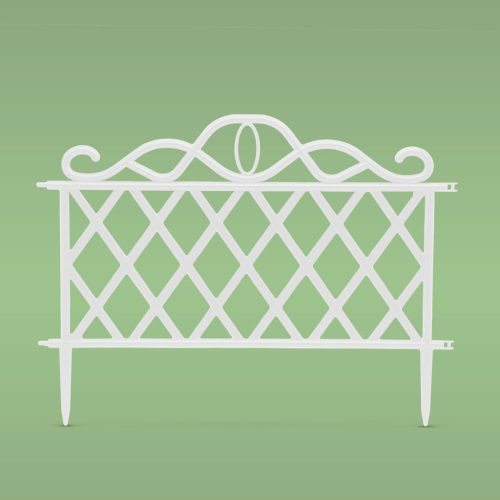 Virágágyás szegély / kerítés - 47 x 36 cm - fehér