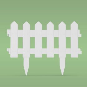 Virágágyás szegély / kerítés - 40 x 30 cm - fehér