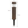 Leszúrható szolár lámpa - rattan hatású, barna - hidegfehér - 7 x 7 x 28 (+12) cm