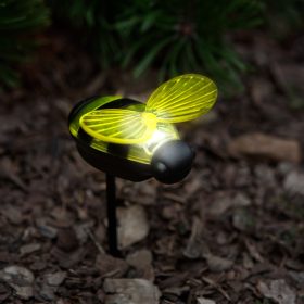   Leszúrható szolár lámpa - méhecske - 8 x 7,5 x 14,5 cm - Fehér LED