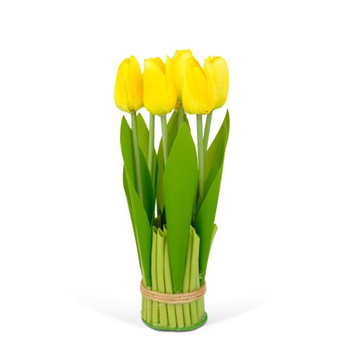 Műnövény dekoráció - tulipán - sárga - 26 x 6,5 cm