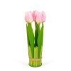 Műnövény dekoráció - tulipán - rózsaszín - 26 x 6,5 cm