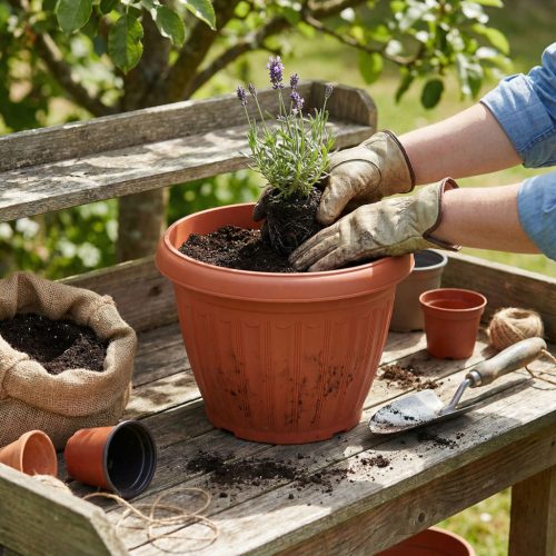 Műanyag virágcserép - terrakotta - 25 cm