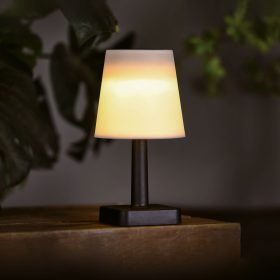   Szolár asztali lámpa - fehér - melegfehér LED - műanyag - 23 x 12 cm