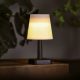Szolár asztali lámpa - fehér - melegfehér LED - műanyag - 23 x 12 cm
