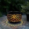 Szolár dekor lámpa - lángeffekttel - 12 sárga LED - 15 x 15 x 11 cm
