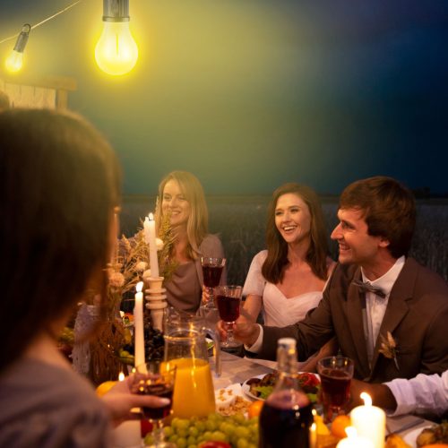 Akasztható szolár lámpa - villanykörte alakú - USB-C - 100 lumen - 400 mAh