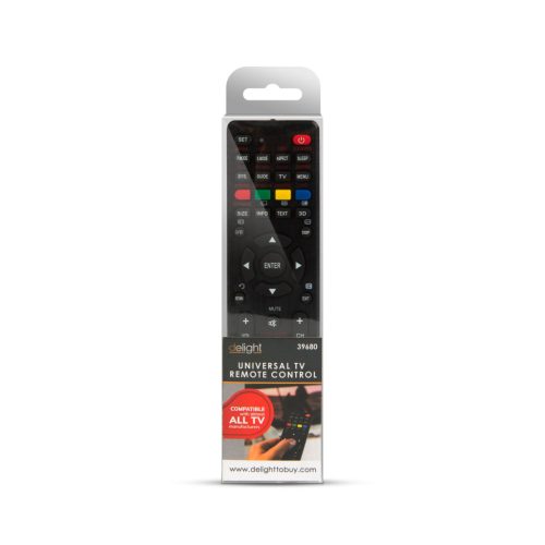 Univerzális TV távirányító - 250+ típushoz - fekete - 2 x AAA