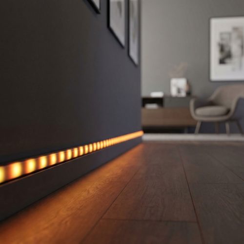 LED aluminium profil sín - 1000 x 17 x 8 mm - U profil - fekete
