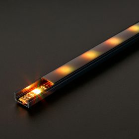   LED aluminium profil sín - 2000 x 17 x 8 mm - U profil - fekete