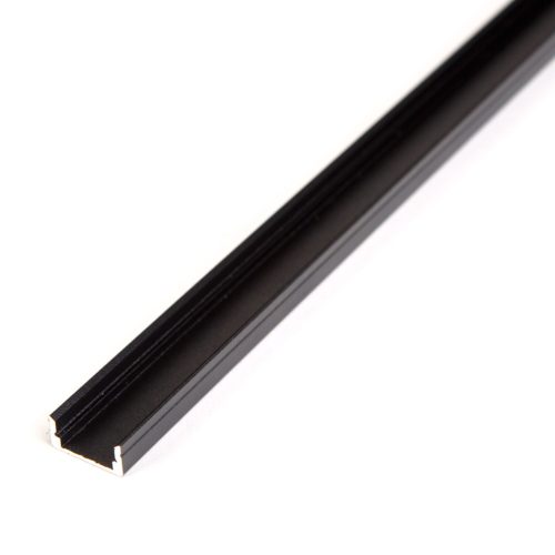 LED aluminium profil sín - 2000 x 17 x 8 mm - U profil - fekete