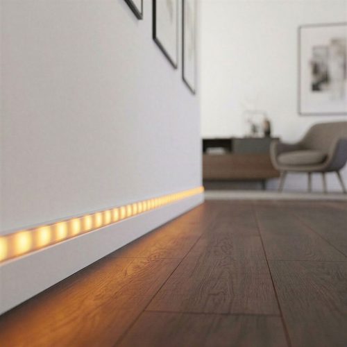 LED aluminium profil sín - 1000 x 23(17) x 8 mm - süllyeszthető U profil - fehér