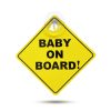 Tapadókorongos "Baby on Board" tábla - 12,7 x 12,7 cm
