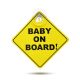 Tapadókorongos "Baby on Board" tábla - 12,7 x 12,7 cm