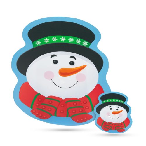 Tányér és poháralátét - hóember - 8 db