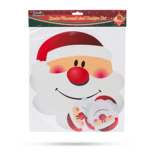 Tányér és poháralátét - mikulásos - 8 db