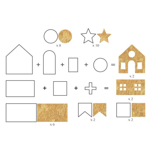 Sütikiszúró forma - 3D mézeskalács házikó 10 darabos