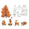 Sütikiszúró forma 3D - fenyőfa, hóember, rénszarvas, szánkó - 8 db / szett