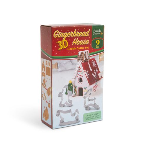 Sütikiszúró forma - 3D mézeskalács házikó 9 darabos
