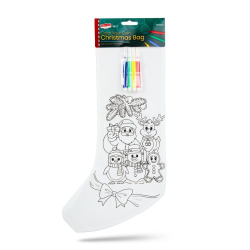 Színezhető mikulás csizma - 4 filccel - 4 féle - 41 x 21 cm