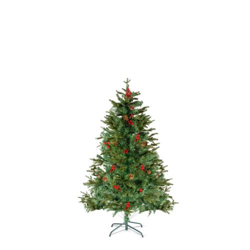 Műfenyő - 120 cm - PE / PVC - piros bogyóval