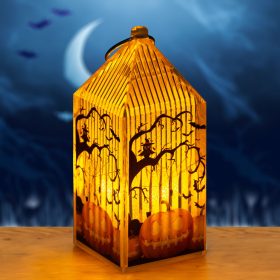   Halloween-i LED lámpás - tök - narancs LED - 2 x LR44 - 4 x 4 x 9,5 cm