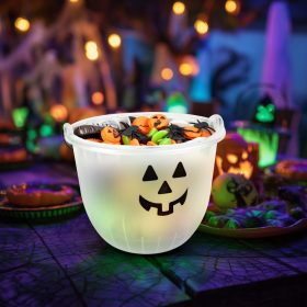 Halloween-i dekoráció - vödör - 2 féle - 20 x 16 cm