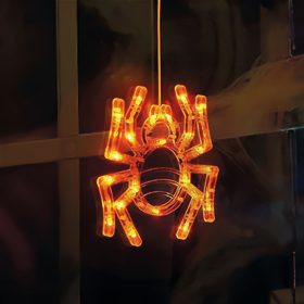   Halloween-i világító dekoráció - pók - tapadókorongos - 12 LED - 20 x 18,5 cm - 3 x AAA