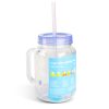 Szívószálas pohár - lila - 4 db hűthető jégkockával, 550ml,  17 x 7.5 x 13.5 cm