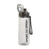 Sport kulacs - műanyag, átlátszó - 600 ml - 3 színben