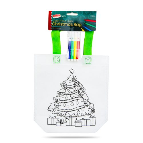 Színezhető táska - karácsonyi - 4 filccel - 24 x 22 cm - 6 féle