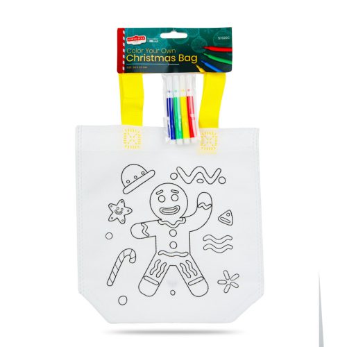 Színezhető táska - karácsonyi - 4 filccel - 24 x 22 cm - 6 féle