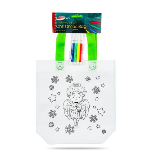 Színezhető táska - karácsonyi - 4 filccel - 24 x 22 cm - 6 féle