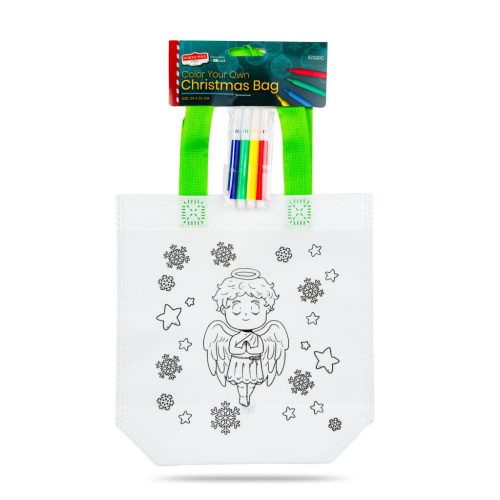 Színezhető táska - karácsonyi - 4 filccel - 24 x 22 cm - 6 féle