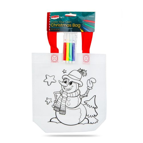 Színezhető táska - karácsonyi - 4 filccel - 24 x 22 cm - 6 féle